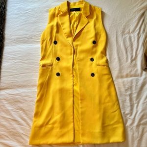 Yellow Zara Waistcoat with double breasted button detail
